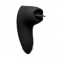 Vibrator with Tongue 12 Speeds Silicone Rechargeable BLACK